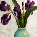 Iris in Seafoam vase • 16x10