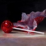 Tootsie Pop, Red • oil on panel • 5