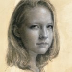 Sarah Procious • Charcoal and white chalk on toned paper
