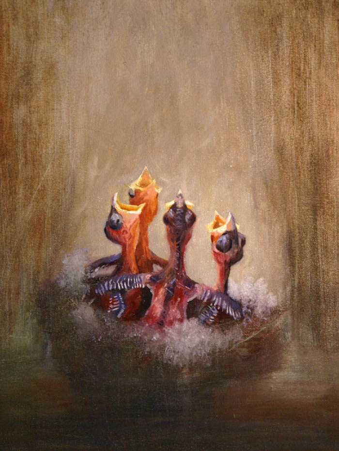 Hungry Babies • 12x9" oil on linen