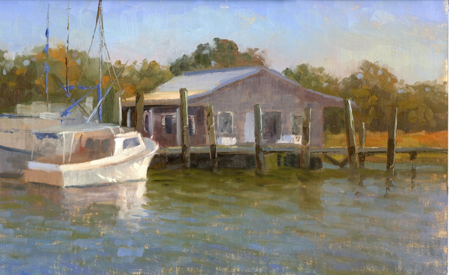 Shem Creek Shrimp Store • 9 x 14" oil on linen panel