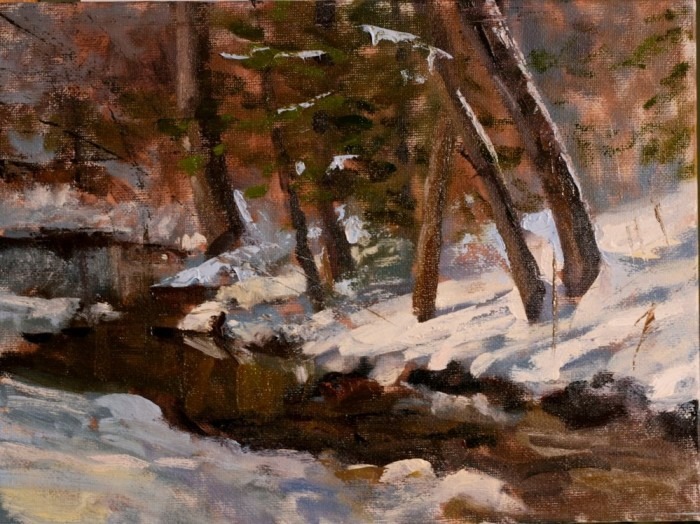 Green Gorge Winter • 9 x 12" oil on panel • private collection