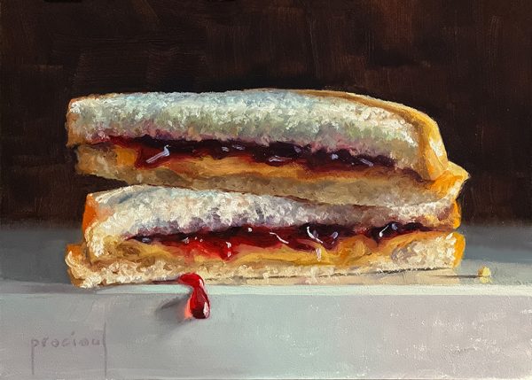 Painting Auction - Peanut Butter & Grape Jelly Sandwich