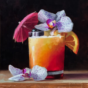 Painting Auction - Mai Tai with Orchids