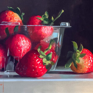 Painting Auction - Strawberries in Clamshell