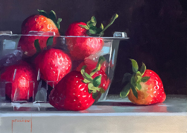 Painting Auction - Strawberries in Clamshell